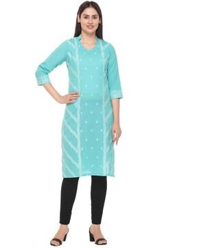 straight floral print kurta