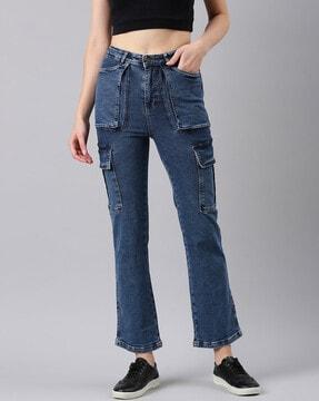 straight jeans with insert pockets