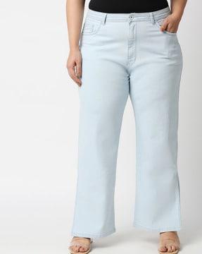 straight jeans with side-slits