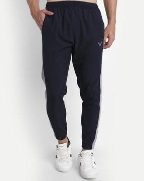 straight joggers with contrast taping 