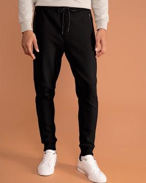 straight joggers with drawstring waist
