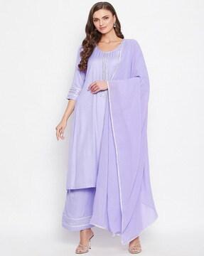 straight kurta set with dupatta