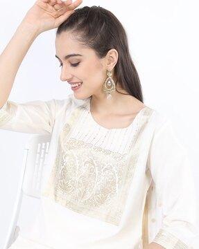 straight kurta set with dupatta