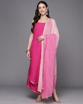 straight kurta set with dupatta