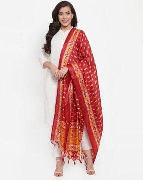 straight kurta set with printed dupatta