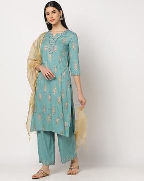 straight kurta suit set