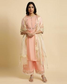 straight kurta suit set