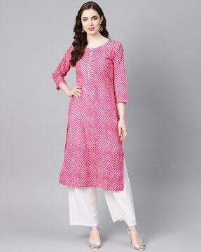 straight kurta with 3/4th sleeves