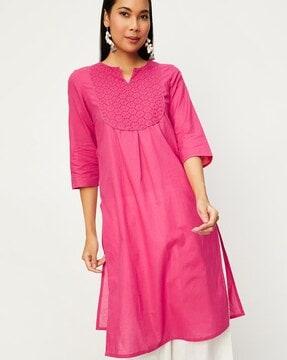 straight kurta with full sleeves