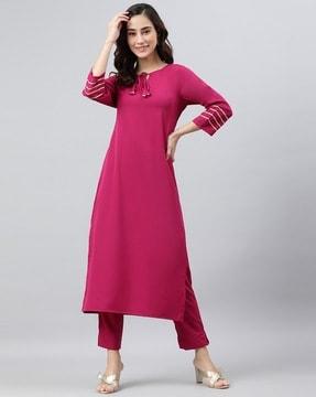 straight kurta with pant set