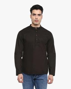 straight kurta with patch pocket