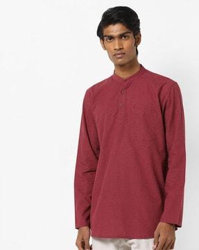 straight kurta with patch pocket