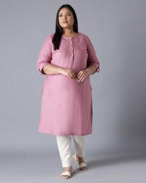 straight kurta with placement stripes