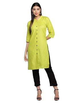 straight kurta with side slits