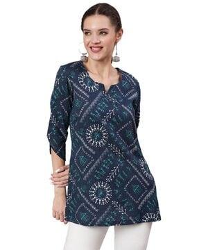 straight kurti with puff sleeves