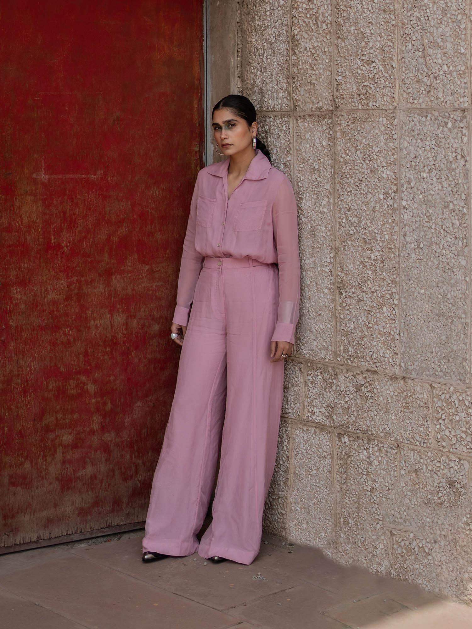 straight lavender trousers