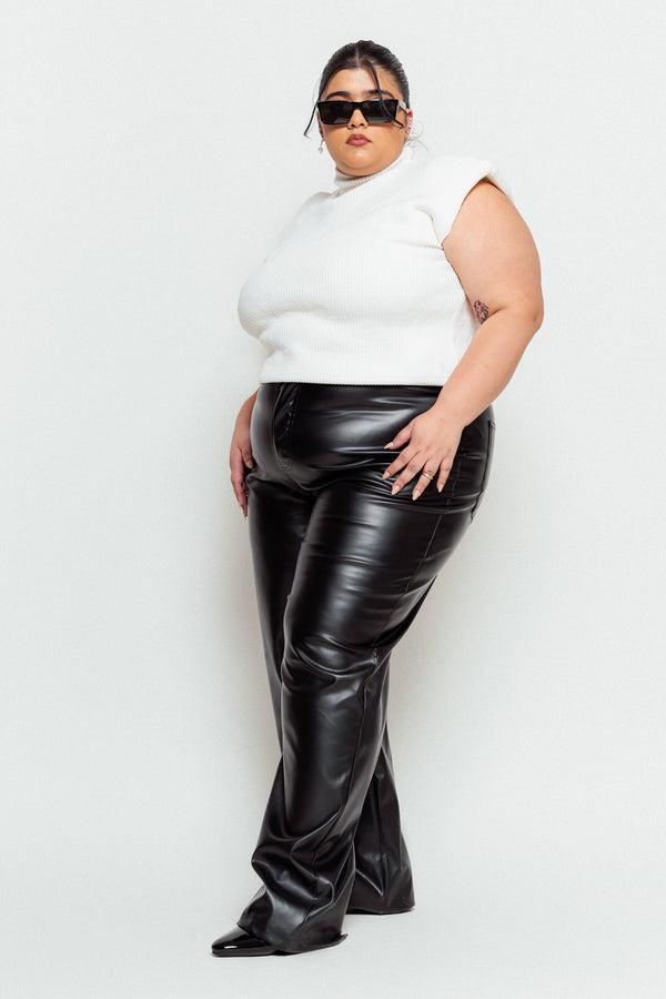 straight leather pants