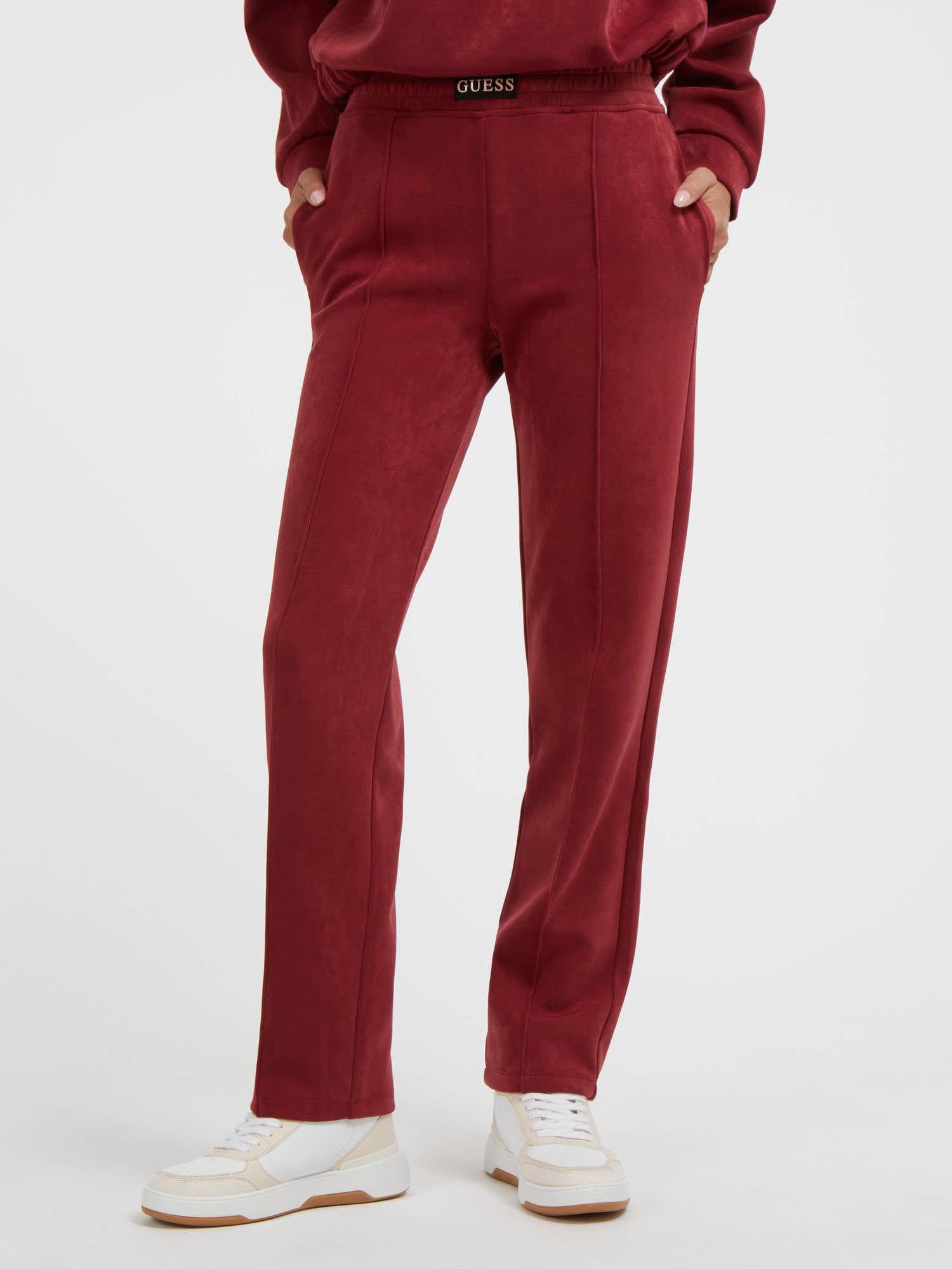 straight leg red track pant