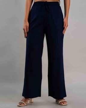 straight palazzos with drawstring waist