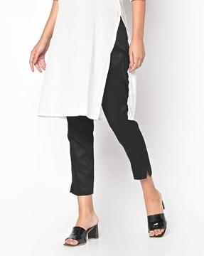 straight pant with elasticated waist