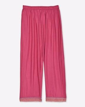 straight pants with elasticated waist