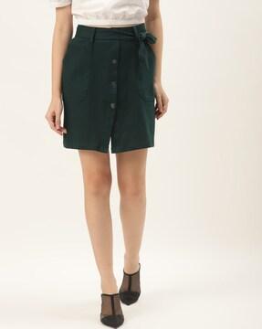 straight skirt with button detail