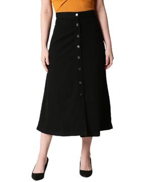 straight skirt with buttons