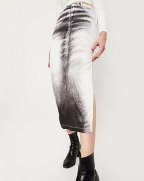 straight skirt with elasticated waist