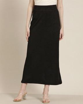 straight skirt with elasticated waistband