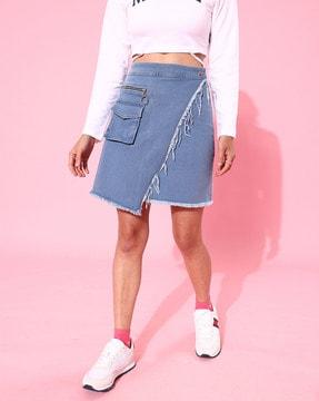 straight skirt with flap pocket