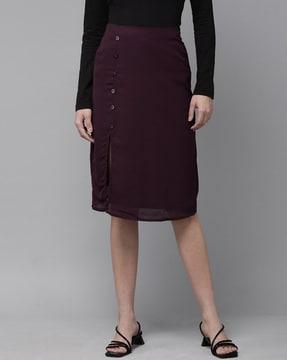 straight skirt with front slit