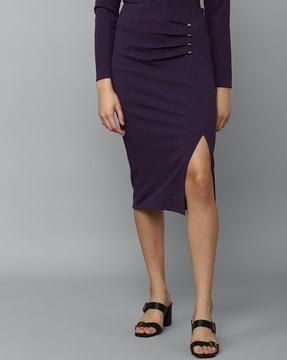 straight skirt with thigh-slit