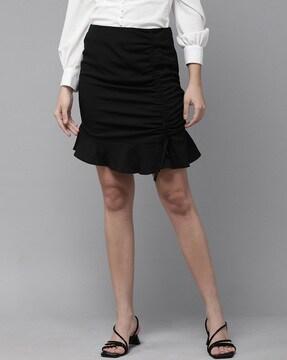 straight skirt with tie-up