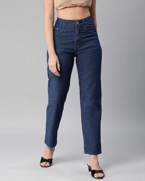 straight slim fit jeans with insert pockets