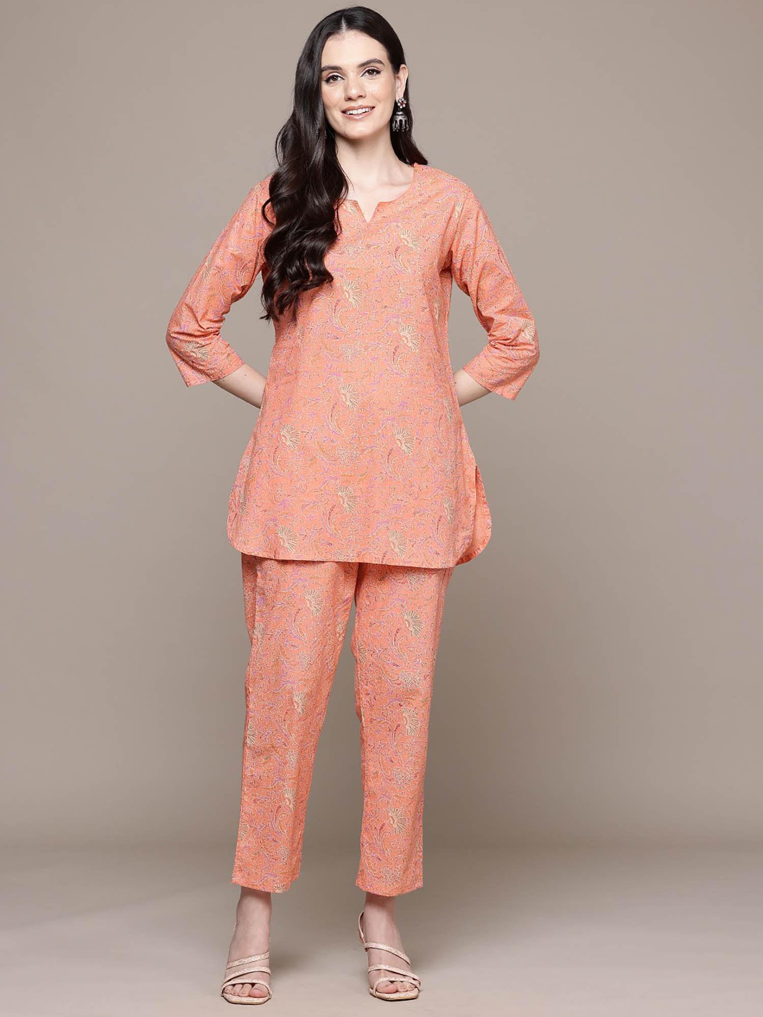 straight style peach co-ord (set of 2)