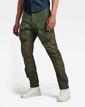 straight tapered mid-rise cargo pants