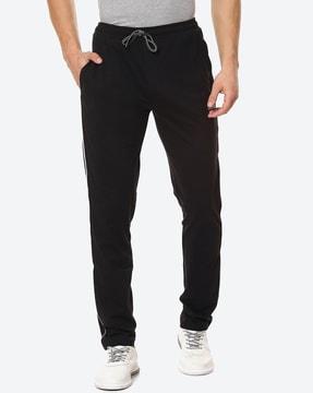 straight track pants with contrast piping