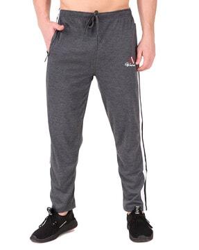 straight track pants with contrast stripe