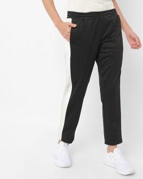 straight track pants with contrast taping