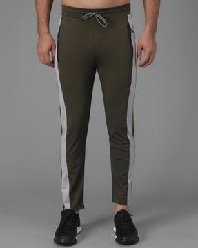 straight track pants with contrast taping