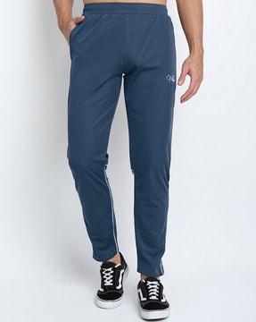 straight track pants with contrast taping