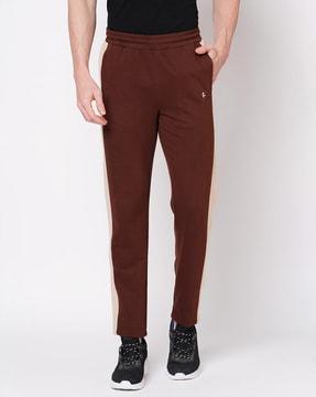 straight track pants with contrast taping