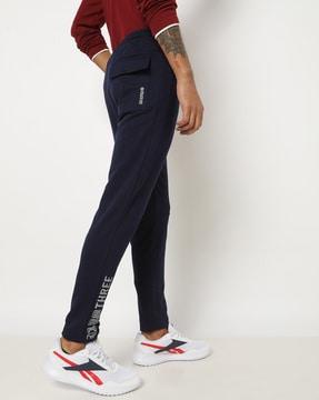 straight track pants with drawstring waist