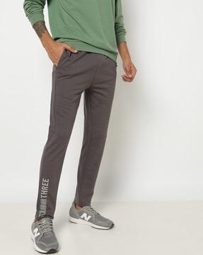 straight track pants with drawstring waist