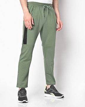 straight track pants with drawstring waist