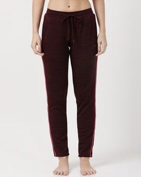 straight track pants with drawstring waist