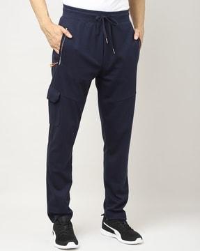 straight track pants with drawstring waist