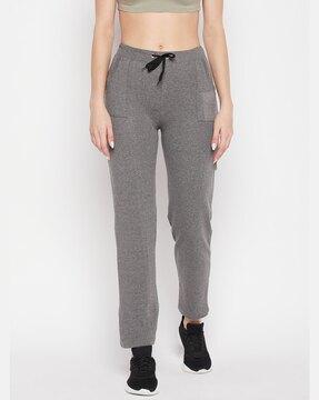 straight track pants with drawstring waist