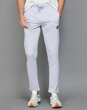 straight track pants with drawstring waist