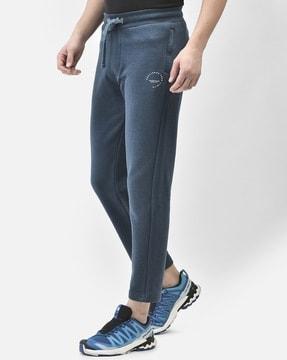 straight track pants with drawstring waist